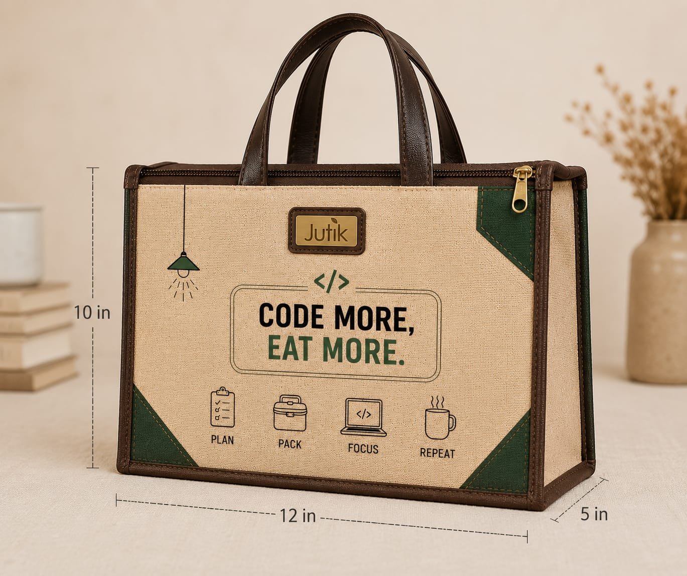 The 9-to-5 Tiffin Tote — Code More print